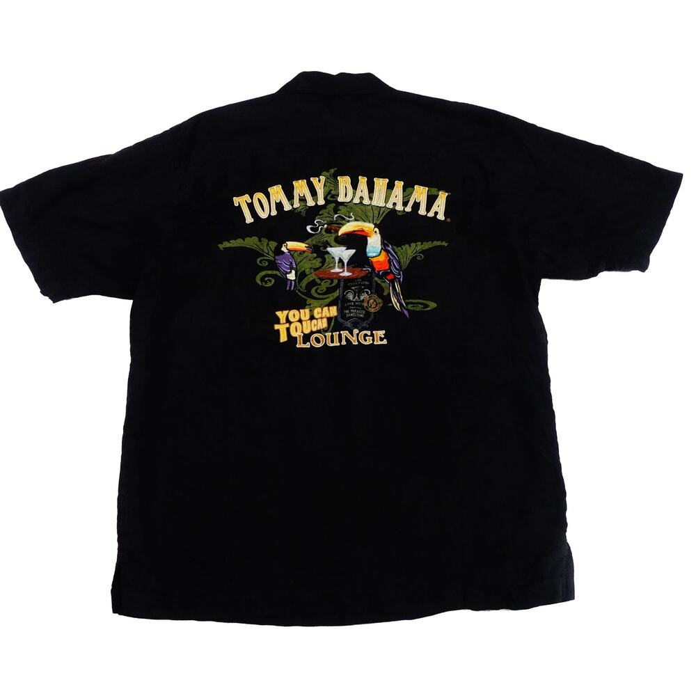 Tommy Bahama You Can Toucan Lounge Leaf Silk Hawaiian Camp Button Up Shirt Large - Picture 2 of 5